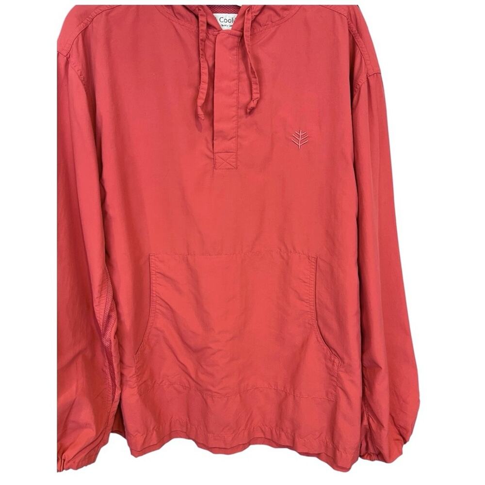 Coolibar Packable Sun protection Hooded Nylon Jacket Pull-on Anorak Peachy Pink - Picture 4 of 12